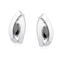 Silver (925) Earrings black zirconia