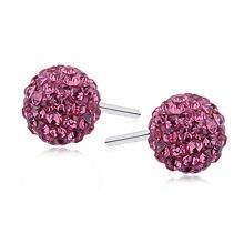 Silver (925) Earrings disco ball 6mm rose