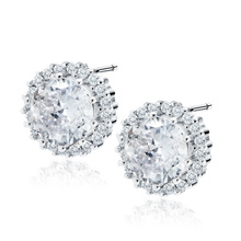 Silver (925) Earrings white zirconia