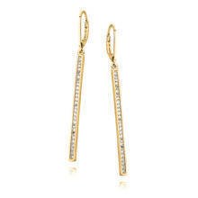 Silver (925) Earrings white zirconia, gold-plated