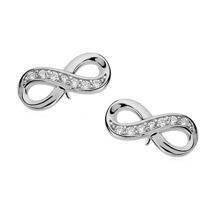 Silver (925) Earrings white zirconia - infinity