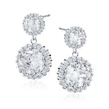 Silver (925) Earrings with white zirconias