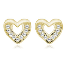 Silver (925) Earrings zirconia  gold-plated