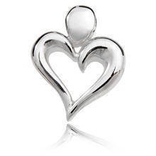 Silver (925) Pendant heart with bold shores
