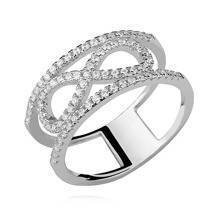 Silver (925) big ring with white zirconia - Infinity