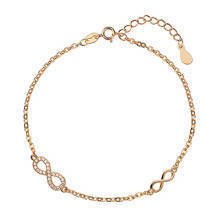 Silver (925) bracelet Infinity with zirconia gold-plated
