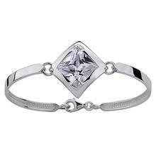 Silver (925) bracelet big white zirconia