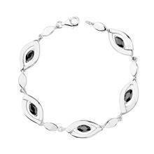 Silver (925) bracelet black zirconia