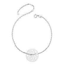 Silver (925) bracelet - circle with openwork flower