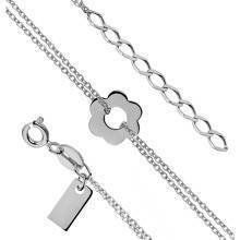 Silver (925) bracelet - flower pendant with double chain