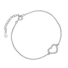Silver (925) bracelet - heart with zirconias