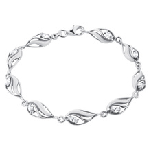 Silver (925) bracelet white zirconia