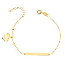 Silver (925) bracelet with tag - little feet, gold-plated