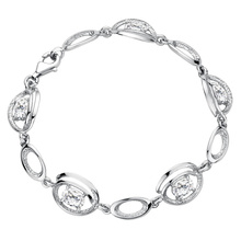 Silver (925) bracelet with white zirconia