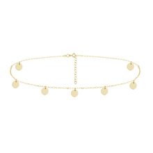 Silver (925) choker necklace with round pendants - gold-plated