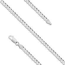 Silver (925) diamond-cut bracelet - curb extra flat Ø 100