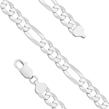 Silver (925) diamond-cut bracelet - figaro extra flat Ø 200