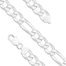 Silver (925) diamond-cut bracelet - figaro extra flat Ø 250