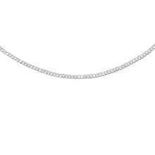 Silver (925) diamond-cut chain - curb extra flat Ø 050 rhodium-plated