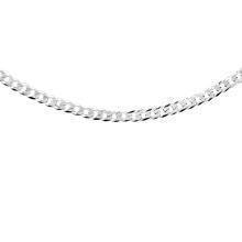 Silver (925) diamond-cut chain - curb extra flat Ø 080