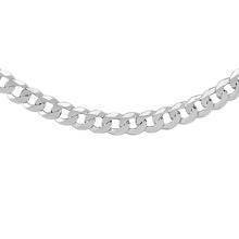 Silver (925) diamond-cut chain - curb extra flat Ø 160 rhodium-plated
