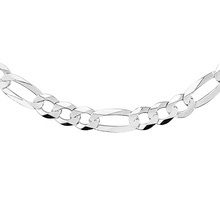 Silver (925) diamond-cut chain - figaro extra flat Ø 200