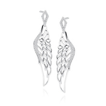 Silver (925) earrings - beautiful wings with zirconia