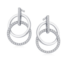 Silver (925) earrings - cirlces with zirconia