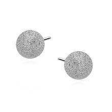 Silver (925) earrings diamond-cut balls 5mm