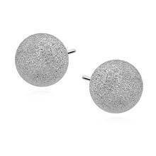 Silver (925) earrings diamond-cut balls 8mm