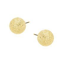 Silver (925) earrings diamond-cut balls - gold-plated 5mm
