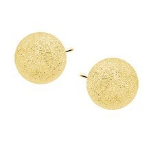 Silver (925) earrings diamond-cut balls - gold-plated 8mm