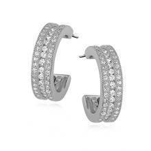 Silver (925) earrings hoop with zirconia