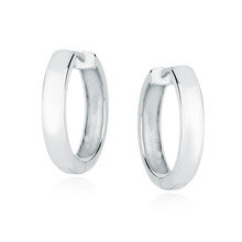 Silver (925) earrings hoops - highly polished