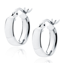 Silver (925) earrings hoops - highly polished