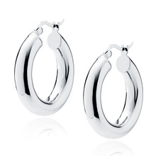 Silver (925) earrings hoops - highly polished