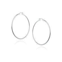 Silver (925) earrings hoops - highly polished