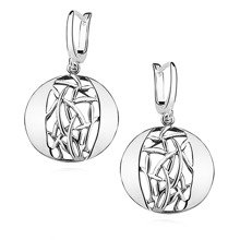 Silver (925) earrings openwork, round