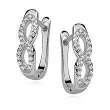 Silver (925) earrings white zirconia - Infinity