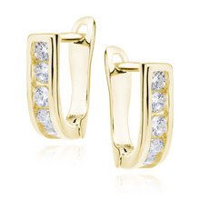 Silver (925) earrings white zirconia gold plated