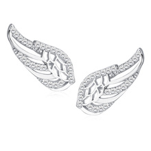 Silver (925) earrings - wings with zirconia