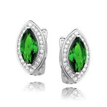 Silver (925) earrings with emerald zirconia