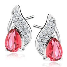 Silver (925) earrings with ruby zirconia