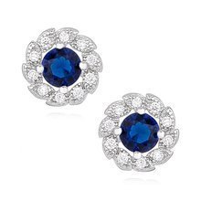 Silver (925) earrings with sapphire zirconia