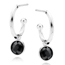 Silver (925) elegant earrings with black zirconia