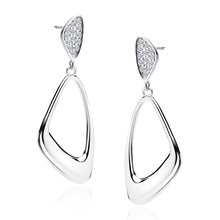 Silver (925) elegant earrings with white zirconias