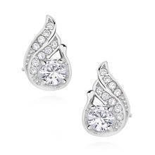 Silver (925) elegant earrings with zirconia