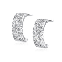 Silver (925) elegant earrings with zirconia