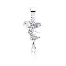 Silver (925) fairy pendant with zirconia