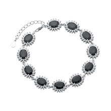 Silver (925) fashionable bracelet black zirconia